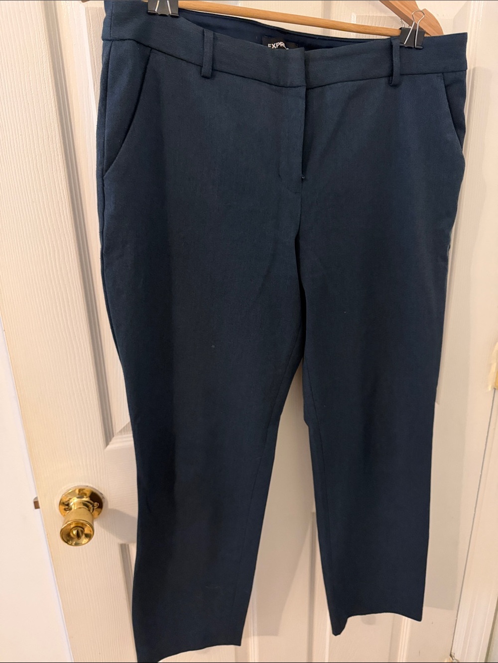 Express Navy Straight-Leg Work Pants